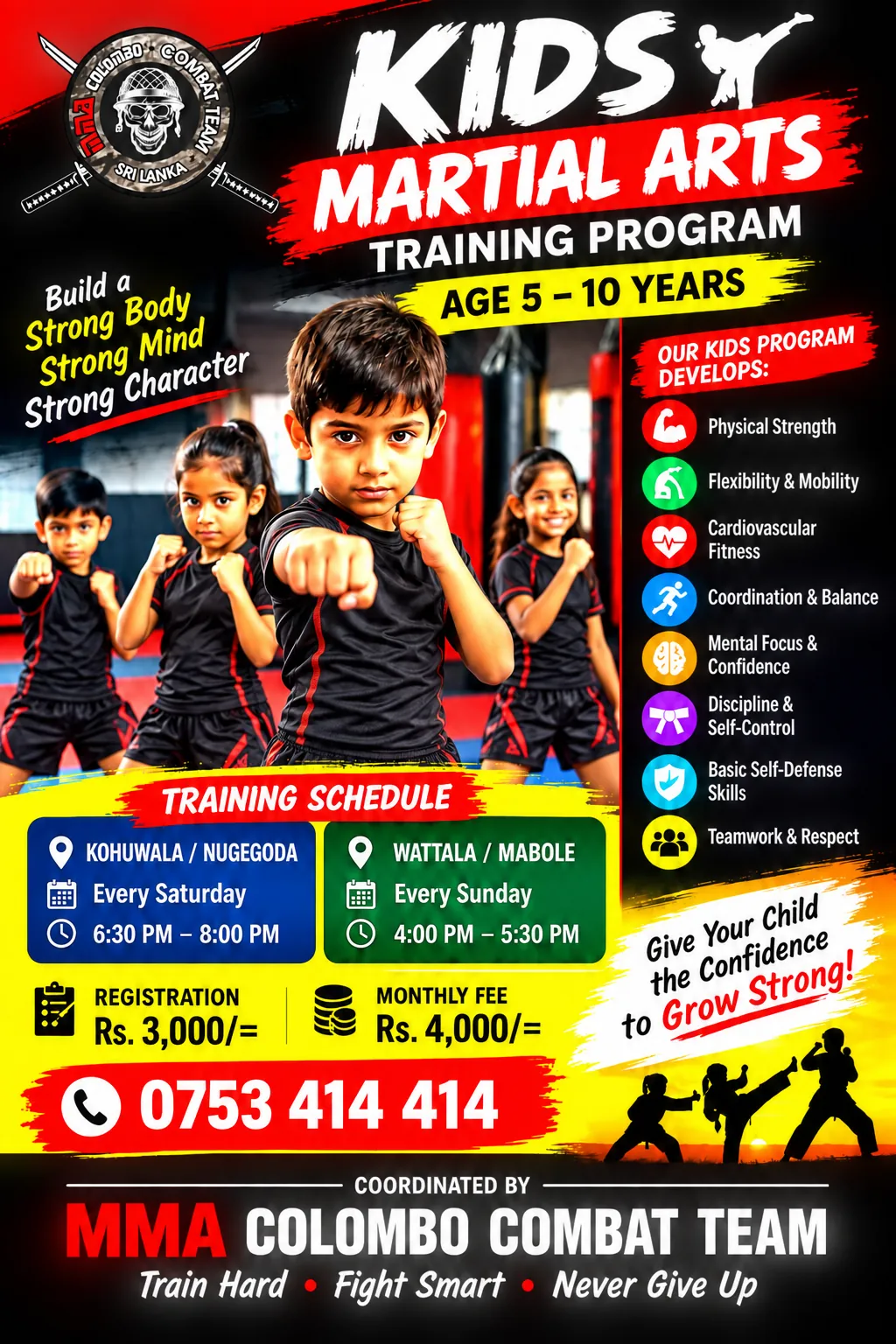 MMA Colombo sponsored YouTube training clip post